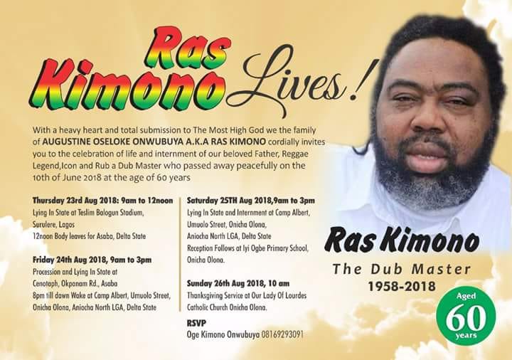 Ras Kimono Funeral, Public Viewing Plans Announced Per Second News