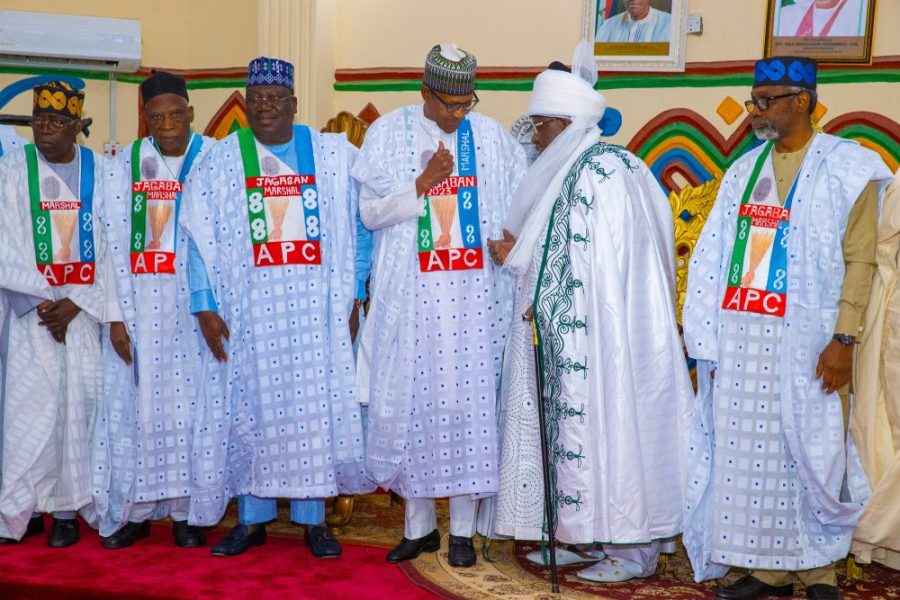 President Muhammadu Buhari Greets Emir Of Zuru At 79